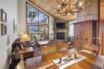 Mammoth Condo Rental Meadow Ridge 24: Living room has a comfortable couch and chairs
